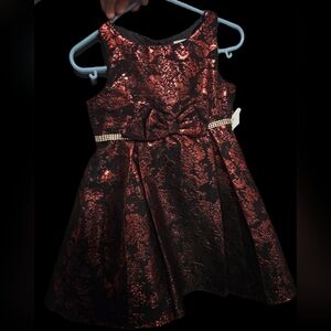 Sweet Heart Rose Black and Red Kids Dress